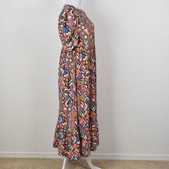 CROSBY Mollie Burch Abstract Printed Maxi Midi Dress - S - Picture 6 of 8